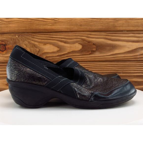 White Mountain Size 8.5 Clog Black Synthetic Medium Happy Slip On Women - Picture 5 of 11